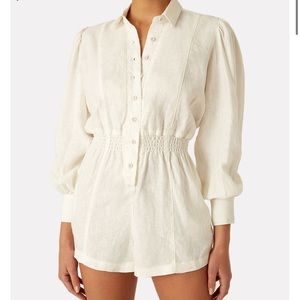 WeWoreWhat Button-Up Linen Romper- size XS